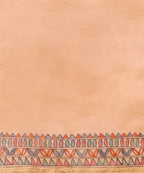 Peach Handloom Chanderi Handpainted Madhubani Saree With Traditional Motifs -Pre Order
