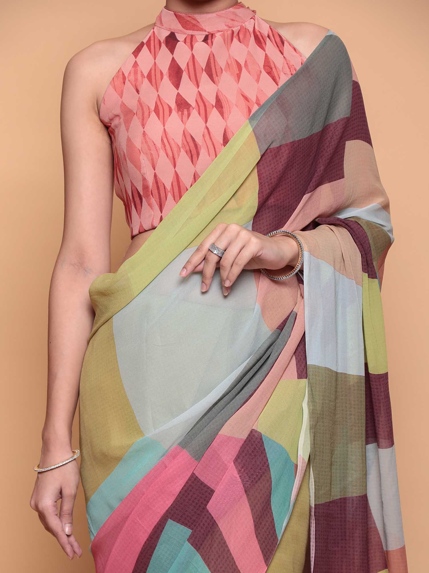 Printed Georgette Saree